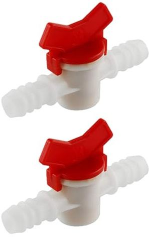 SagaSave 2PCS Barbed Ball Valve, 12mm Drip Irrigation Barbed Ball Valve, Shut Off Switch Flow Control Valve, Ball Valve Barbed, Hose Pipe Joiner Faucet Connector Adapter (WT)