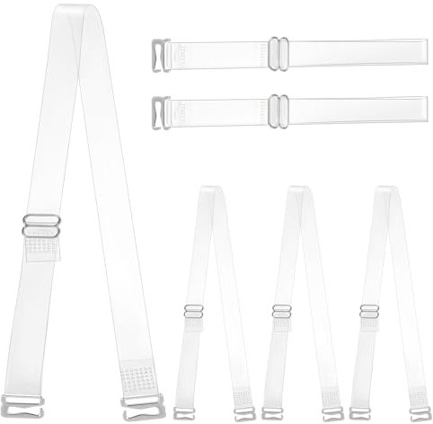 Clear Bra Straps, 3 Pairs Invisible Bra Straps Adjustable Transparent Bra Straps 12 Mm Thin Tpu Straps Elastic Dance Bra Straps Non-slip Bra Shoulder Straps Replacement for Women Girls Strapless Bras