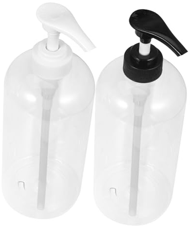 JEWEDECO Shampoo Pumpspender 1000ml Pet Nachfüllbare Pumpflasche Für Flüssigseife Und Lotion Transparent Geeignet Für Badezimmer Und Küche