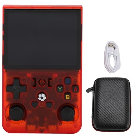 R36PRO Handheld Spielekonsole, Neu Eingeführte 4000mAh Retro Spiele Konsole, Schnellere und Bessere Klangqualität, 3,5Zoll IPS Bildschirm 640 X 480 Open Source Game Player, (64GB)