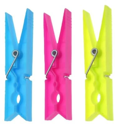 Mollette per Bucato in Plastica - Set da 24 Pezzi Multicolore - Per Interno ed Esterno