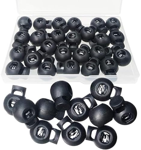 hnswwgew 10 PCS Adjustable Cord Locks, Round Switch Stopper Cord, Lock Laces, Switch Spring Cord Clips, for Paracord, Drawcord, Camping, Hiking, Shoelace Replacement, Sports, Backpacking