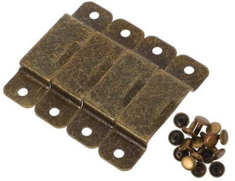 OSALADI Bronze Metal Tape Measure Clip Holder Set 4 Hooks 8 Rivets Iron Tape Measure Belt Clip Fastener for Tool Belt Pocket Replacement for Workwear