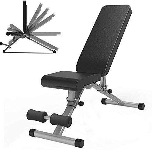 PUFAHAU Verstellbare Hantelbank, Sit-Up-Bank, Ganzkörpertraining, Faltbare Schrägbank, Krafttrainingsbänke, maximale Tragkraft 200 kg, für das Heim-Fitnessstudio