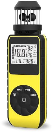 TIEOAXFT Anémomètre/anémomètre portatif BT-881M, Rotation à 360° for mesurer la Vitesse du Vent, la Direction du Vent, la température, avec rétroéclairage LCD