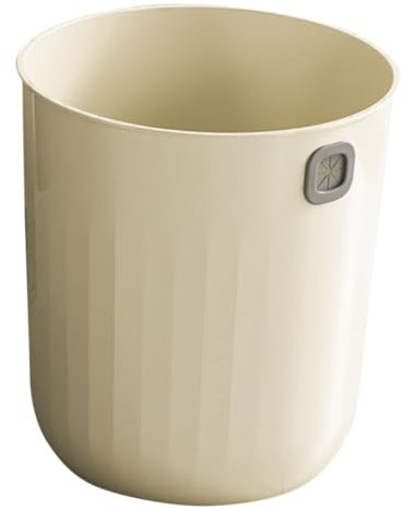 Cabilock basura delgado cubierto contenedor desperdiciar papelera de baño pequeña cesta pequeño rectangular simple lata de baño papelera pequeña lavabo del baño páginas Beige