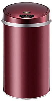 ZHANGXABN Poubelle à capteur Automatique avec Couvercle, Poubelle de Bureau pour la Maison, la Cuisine, la Chambre à Coucher, Le Bureau (capacité : 12 L, Couleur : Noir) (Rouge 12 L)