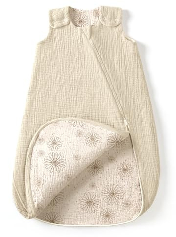 lulumoon Sacco nanna per bambini da 3 a 9 mesi: sacco a pelo in mussola per bambini e bambine – Sacco nanna in cotone per 70 cm per tutte le stagioni