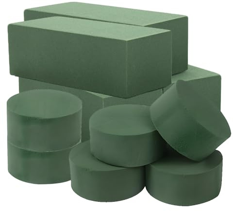 SXCCNW Floral Foam Blocks, 10pcs Plant Foam, Artificial Green Sponge Block, Square Round Wet Dry Foam Bricks for Flower Arrangements