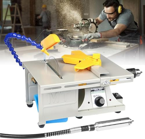 850W Macchina di Lucidatura della Roccia Velocità Regolabile Tornio Da Banco per la Rettifica Taglio Foratura Gioielli Lavorazione Del Metallo