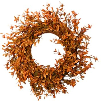 Halloween Türkranz 30cm – Erntedankfest Türkranz zum Aufhängen für Vordertür, Fenster & Wand – Langlebige Herbstkranz für Zuhause & Party, Familien & Deko-Liebhaber (Orange)
