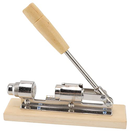 HUSHUI Casse-Noix Mécanique de Bureau, Outil D'ouverture D'écrou en Acier Inoxydable avec Levier Réglable et Base en Bois de Hêtre, pour Noix, Noix de Pécan, Amandes, Noisettes, Noix