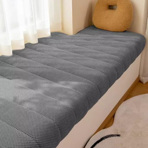 WLXFF Cord Sitzkissen Bank Für Innen Fensterbank Window, 5CM Dicke Bankauflage, rutschfest bankkissen, sitzpolster Bank Für Bänke, Sitzbank Kissen Eckbank Auflage,Dark Gray,150x40cm