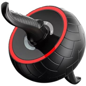 Veemoon Roue Abdominale en Caoutchouc Noir pour Entraînement Abdominal Silencieux, Rouleau D'exercice Fitness Polyvalent pour Hommes et Femmes, Accessoire Sport pour Renforcement