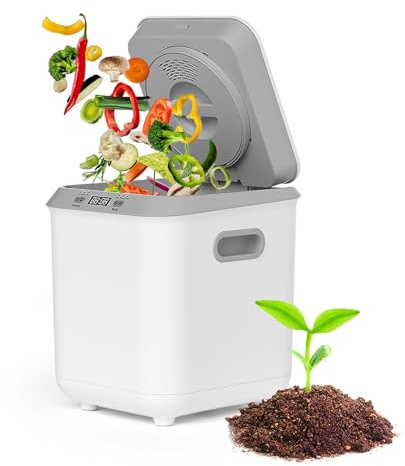 Compostador eléctrico para Cocina, compostador reciclador de Alimentos de 3,3 L, contenedor de Compost Inteligente para encimera de 4 a 8 Horas. Convierte los residuos de Alimentos Fertilizante
