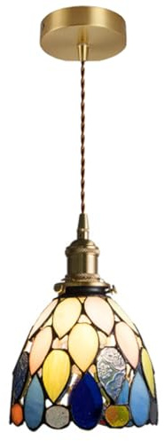 Lámpara Colgante de vitral, de Cristal Ancho, Estilo Barroco, de 63 Pulgadas, lámpara Colgante de Empalme, araña de artesanía Tradicional para Isla de Cocina y Comedor