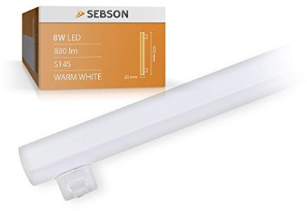 SEBSON LED Lampe S14S 50cm, 8w, ersetzt 60W Glühlampe, 880lm, warmweiß, LED Linienlampe 150°