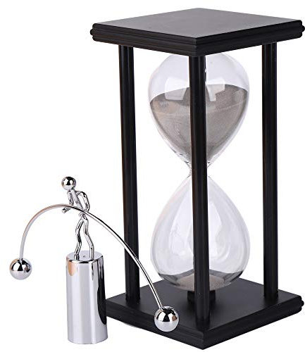 Dekorative Sanduhr, Sanduhr, mit Balance-Physik-Bewegung, Schreibtisch-Spielzeug-Skulptur, 60 Minuten Produktivität, Stundenglas, Sanduhr für Büro, Zuhause, Küche, Schreibtisch, Dekoration, Pomodoro