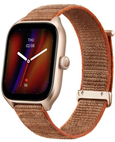 Amazfit GTS 4 43mm Smartwatch mit 1.75” AMOLED Display, 150 Sportmodi, anpassbare Schlafpläne, Alexa, GPS, Fitness Uhr mit Intelligente Erkennung von Krafttrainingsübungen für Herren Damen