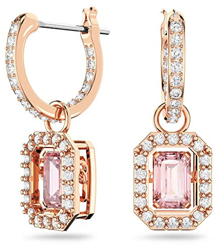 Swarovski Orecchini pendenti Millenia, Taglio ottagonale, Rosa, Placcato Color Oro Rosa