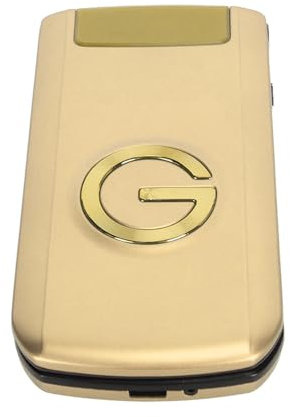 Teléfono Móvil G9000 2G con Tapa para Personas Mayores, Teléfono Móvil gsm Desbloqueado con Botón Grande, Sonido Fuerte, SIM Dual, Efecto de Luz Deslumbrante (Oro)
