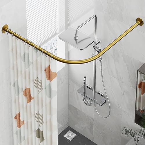 TapferBahn Duschvorhangstange L Forms,90 Grad Duschvorhangstange über Eck,Gebogene Gardinenstange für Badezimmer,Edelstahl Gebogene Duschstange,für Badezimmer,Badewanne,Balkon,Umkleidekabine