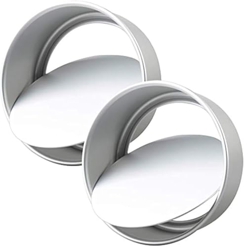 LANYOTA 2 Pack 6 inch Cake Tins, Non-Stick Aluminum Round/Heart Cake Deep Baking Tins, Cake Pan with Removable Bottom, Baking Tray Cheesecake Molds Sets for Wedding Birthday Family Occasions (Round)