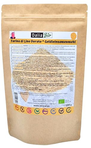 Dalia - Farine de Graines de Lin Doré Bio 1kg | Riche en Protéines (35%) | Source d’Omega-3 et de Fibres | Sans Gluten | Vegan | Origine Autriche
