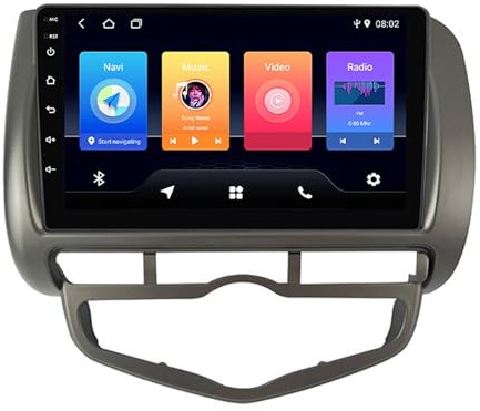 Sistema di navigazione per auto Android 14 con ricevitore audio integrato per Honda Jazz City 2002-2007,doppio DIN,schermo touch da 9 pollici,autoradio con navigatore satellitare,Bluetooth,vivavoce,RD