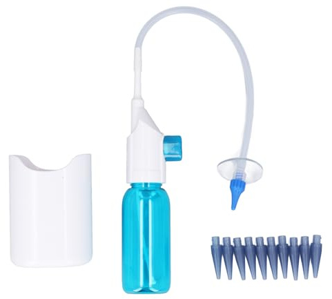 Fdit Kit D'élimination Manuelle du Cérumen, Système D'irrigation des Oreilles Doux et Portable avec 2 Embouts de Type Doux pour les Adultes et les Voyages à Domicile
