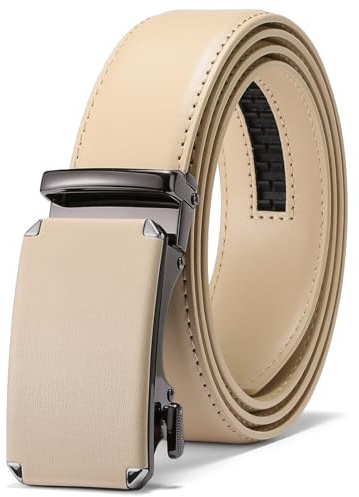 GAEKEAO Ceinture Homme Cuir, Ceintures Sans Trou, 35mm, Ceinture Réglable avec Boucle Automatique avec Boîte, Cadeau pour Hommes