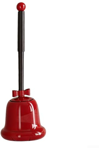 Juego de cepillo de inodoro, paquete, herramienta de limpieza con forma con cabezal curvo flexible, mango largo ergonómico para fregar profundamente, base de ahorro de espacio para sentadillas, baño