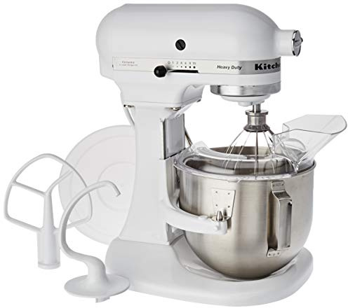 KitchenAid 4,8 L Heavy Duty KÜCHENMASCHINE 5KPM5EWH, Stainless Steel, 4.8 liters, Weiß, Abmessung Produkt: 41,7 x 37,1 x 28,7 cm