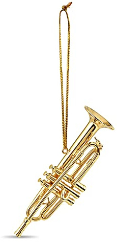 Broadway Gifts 3.5 Gold Brass Trumpet Ornament Decoration