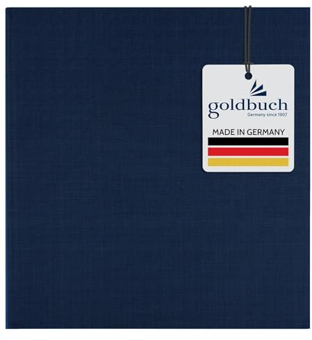 goldbuch 24708 Fotoalbum, Summertime, 25 x 25 cm, Fotobuch mit 60 weiße Seiten & Pergamin Trennblättern, Foto Album aus Leinen, Erinnerungsalbum Blau