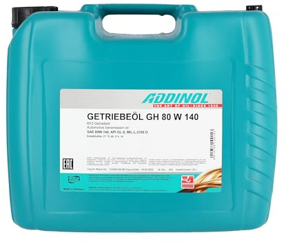 ADDINOL GH 80 W 140, Getriebeöl, (SAE-Klasse 140) teilsynthetisch, 20 L Kanister