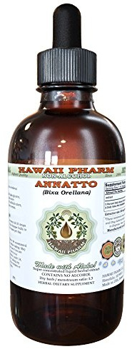 Annatto Alcohol-Free Liquid Extract, Organic Annatto (Bixa Orellana) Dried Seed Glycerite Hawaii Pharm Natural Herbal Supplement 2 oz