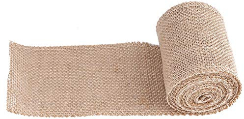 Juteband 10cm Breit, Juteband Rolle Natur, Jute Wickelstreifen für Party Dekorative DIY Handwerk Kunst Weihnachtsdekoration Leinenband Breit(100 mm)