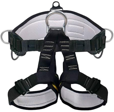 X XBEN Thicken Climbing Harness, Protect Waist Safety Harness Gear, Wider Half Body Harness for Roofing Fire Rescuing Rock Climbing Rappelling Tree Climb