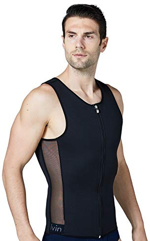 BaronHong Gynécomastie Binder Binder Men Shapewear Contrôle Tummy Zip Up Débardeur en I (Noir, L)