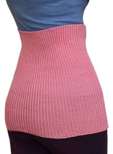 Unisex Tummy Band 100% Merino Wool Belly Kidney Waist Warmer haramaki Pregnant Women Men Knit Knitted (S, Pink)
