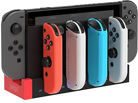 Joycon-Ladestation Ladegerät für Nintendo Switch/OLED, Schwarz | (Nicht für Switch 2) FYOUNG Schwarz Switch Ladestation mit LED-Anzeigen, kein Kabel nötig