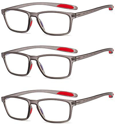 Suertree 3 Pack Blaulichtfilter Lesebrille Computerbrille TR90 Rahmenleser PC Gaming UV Blue Light Blocking Glasses Damen Herren