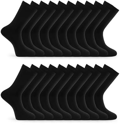 Basic Treasure 20 Paar Socken Herren 43-46, Soft Baumwolle, Schwarz, Herren und Damen, Socks Herren 43-46 für Business, Sport und Alltag, 2x 10er Paarpackung