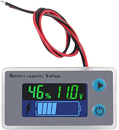 ALMOCN Battery Tester 10-100V Digital Capacity Multimeter, LCD Display for 12V-96V Lithium, Lead-acid, LiFePO4, Ni MH Batteries, Waterproof, Marine, RV, Car Use