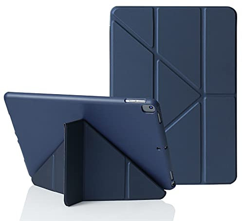 MuyDoux iPad Hülle für iPad 10,2 Zoll 9. 8. 7. Generation 2021/2020/2019, 5-in-1 Mehrere Betrachtungswinkel, Seidig Glattes Finish mit Mikrofaser-Futter, Auto Schlaf/Wach Schutzhülle, Dunkelblau