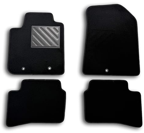 MTC Fußmatten für Hyundai i10 II (BA) von 2013 bis 2019, passgenau, rutschfest, Absatzschoner aus verstärktem Gummi, Schwarz