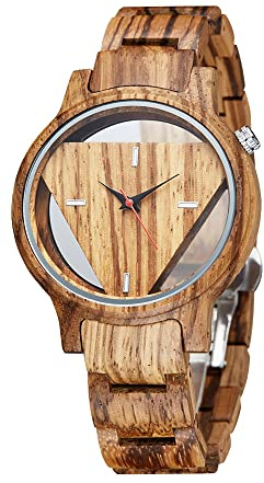 Tiong Herren Holzuhr Natürliche Bunte Bambus Holzuhren Analog Quarz Armbanduhr Verstellbar Holz Armband Leichte Holzuhr…