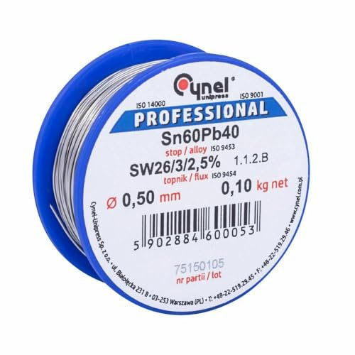 Rollo bobina carrete estaño 60/40 fino 0,5mm 100gr 190ºC