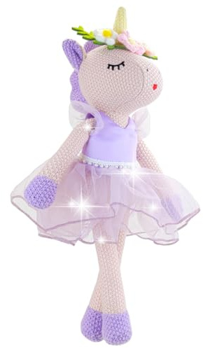 JUSTQUNSEEN Das Einhorn ist gefüllt mit kuschelpuppen und Flauschigen ballettpuppen und einhörnern für mädchen und einhörnern für mädchen und den Geburtstag der Kinder (Lila)